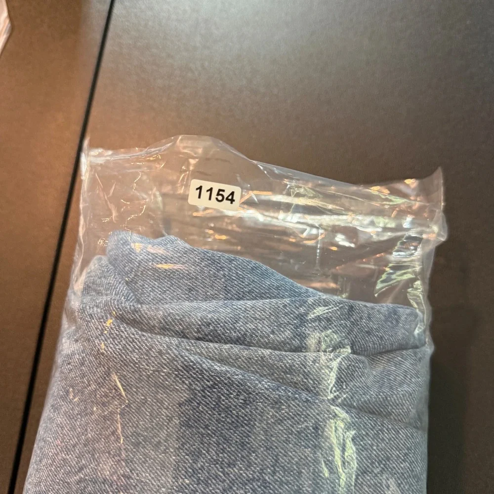 L.L.Bean Vintage Flannel Lined Jeans Blue‎ Plaid Straight Leg Denim 36 x 32